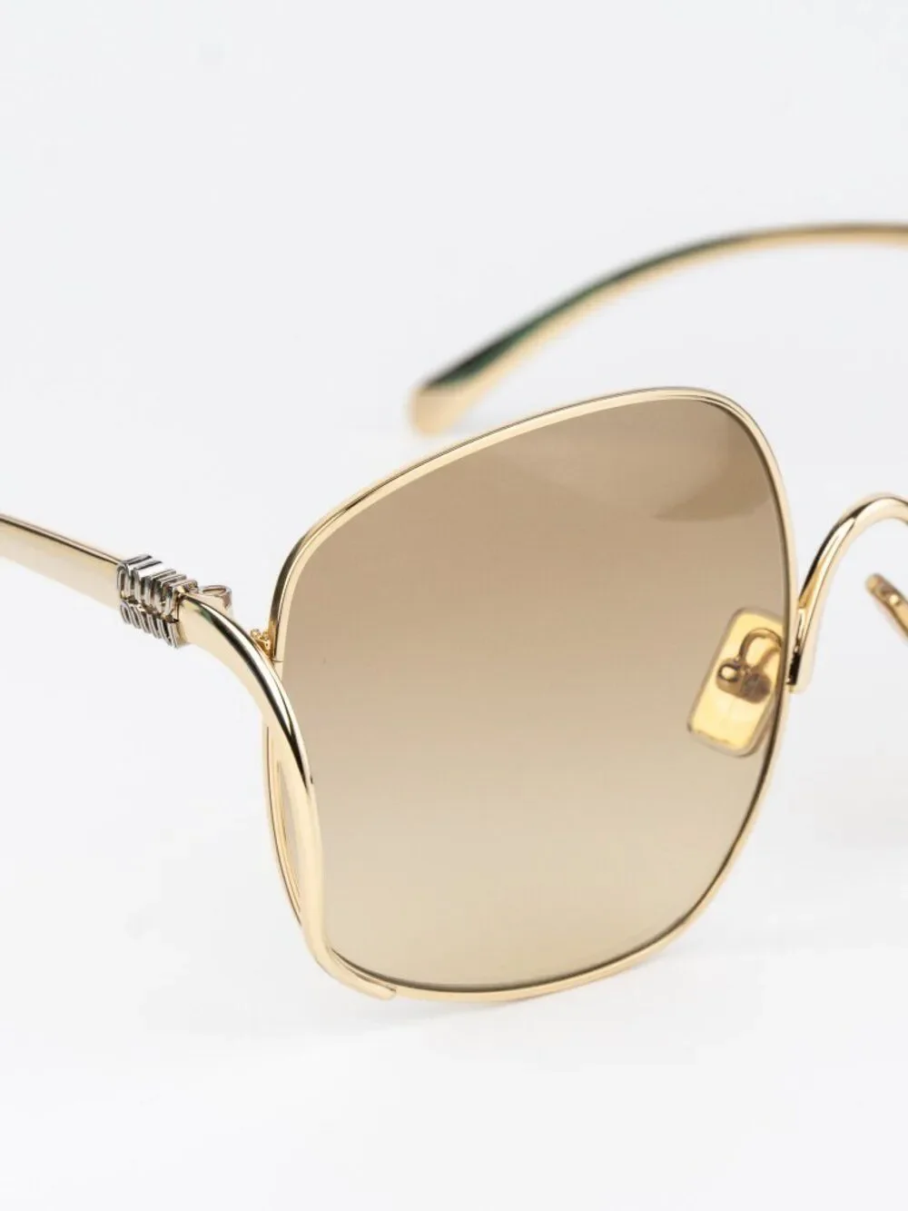 Miu Miu Women Sunglasses Gold Yellow Gradient Square MUA57S 5AK20S NEW AUTHENTIC